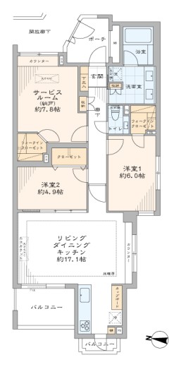 2LDK+S・2WIC(間取)